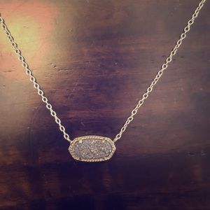 Kendra Scott ‘Elisa’ Gold Necklace Platinum Drusy